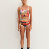 Tankini Surf Top - Vacay w. White Bind