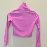 Sample - Turtleneck Cropped Rashguard - Baby Pink - Size Small