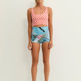 Punchy Surf Bikini Top - Chilli Checkers