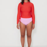 Ruched Rashguard - Chilli