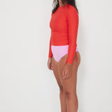 Ruched Rashguard - Chilli
