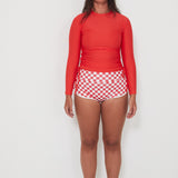 Ruched Rashguard - Chilli