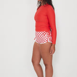Ruched Rashguard - Chilli