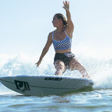 Cropped Tankini Surf Top - B+W Checkers