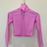Sample - Turtleneck Cropped Rashguard - Baby Pink - Size Small