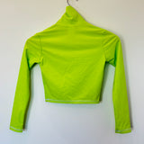 Sample - Turtleneck crop Rashguard  - Lime - Size Extra Small