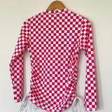 Sample - Ruched Rashguard - Chilli Checkers - Size Large