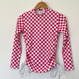 Sample - Ruched Rashguard - Chilli Checkers - Size Small