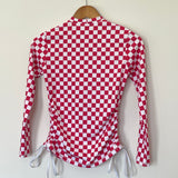 Sample - Ruched Rashguard - Chilli Checkers - Size Small