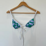 Sample - Tri Bikini Top -  Warped Check Lavender Green - Extra Small