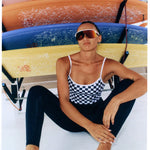 Cropped Tankini Surf Top - B+W Checkers Salt Gypsy