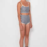 Cropped Tankini Surf Top - B+W Checkers Salt Gypsy