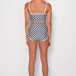 Cropped Tankini Surf Top - B+W Checkers Salt Gypsy