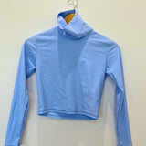 Sample -Turtleneck Cropped Rashguard - Baby Blue - Size Small